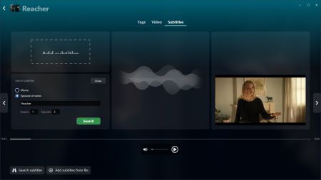 Subtitles search in Audials
